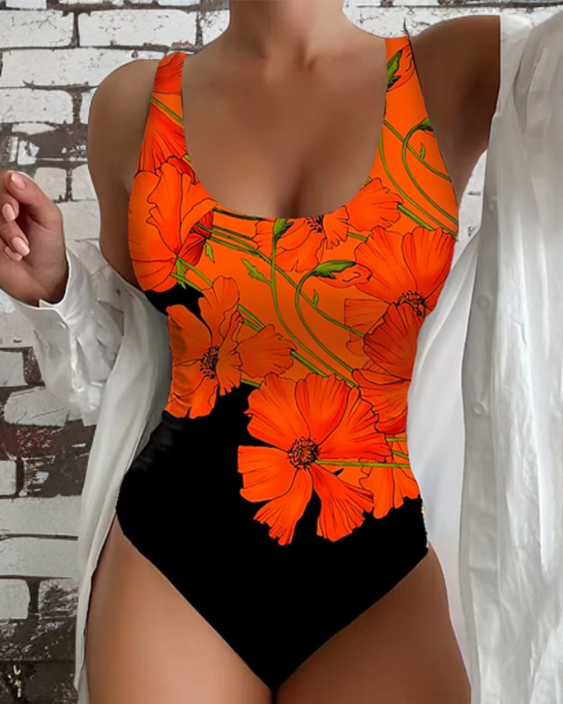 Elena™ | Elegante traje de baño de una pieza con estampado floral