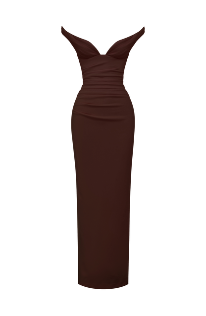 Vestido maxi Abigail - ciruela marrón