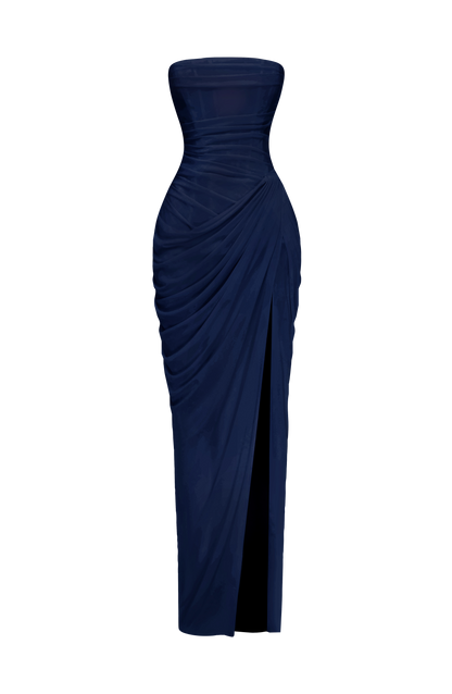 Vestido maxi Cyra - azul marino