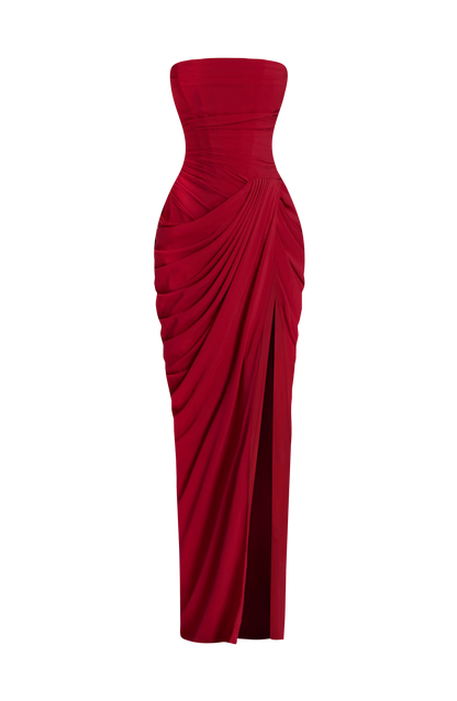Cyra Vestido Maxi - Rojo Profundo
