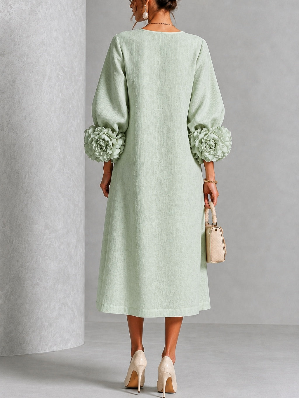 Vestido midi bruma de salvia