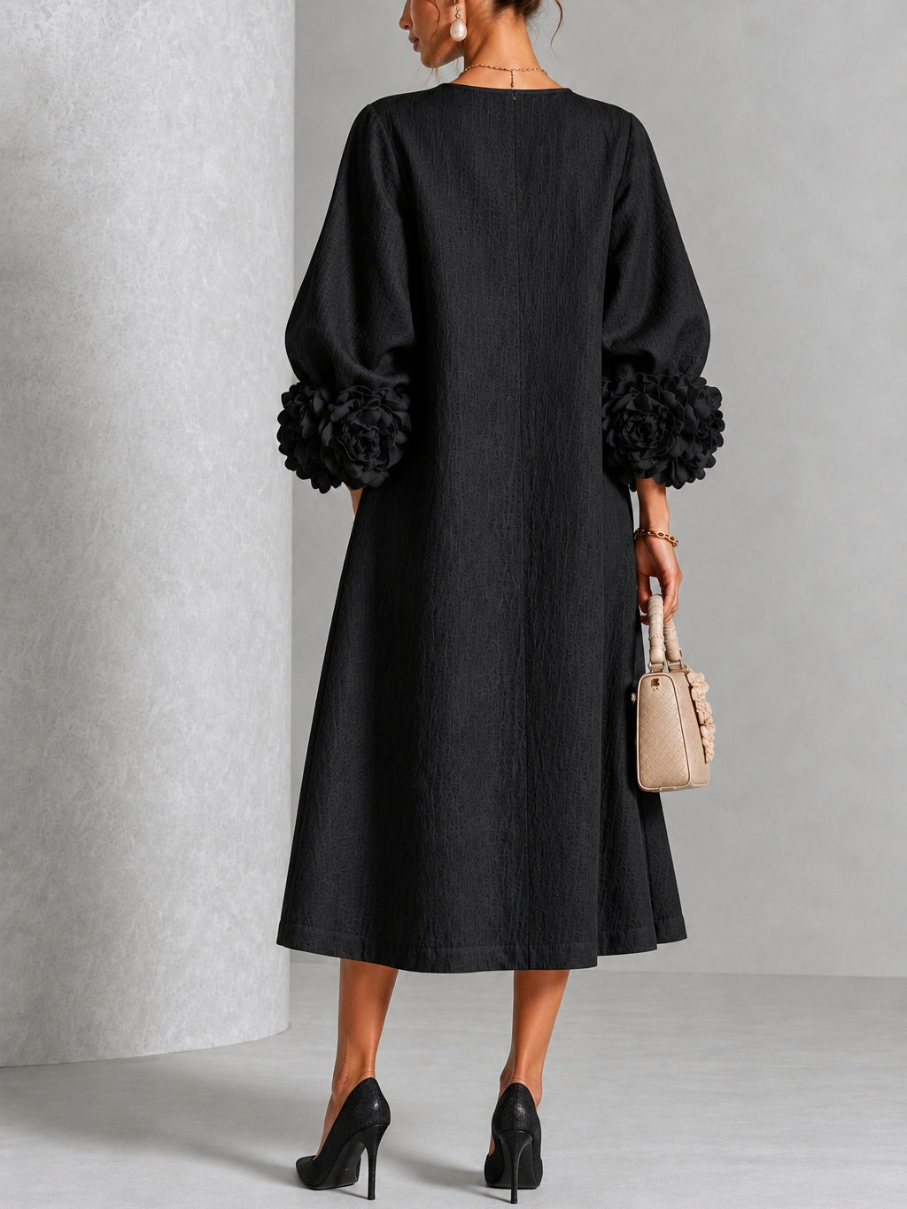 Vestido midi negro