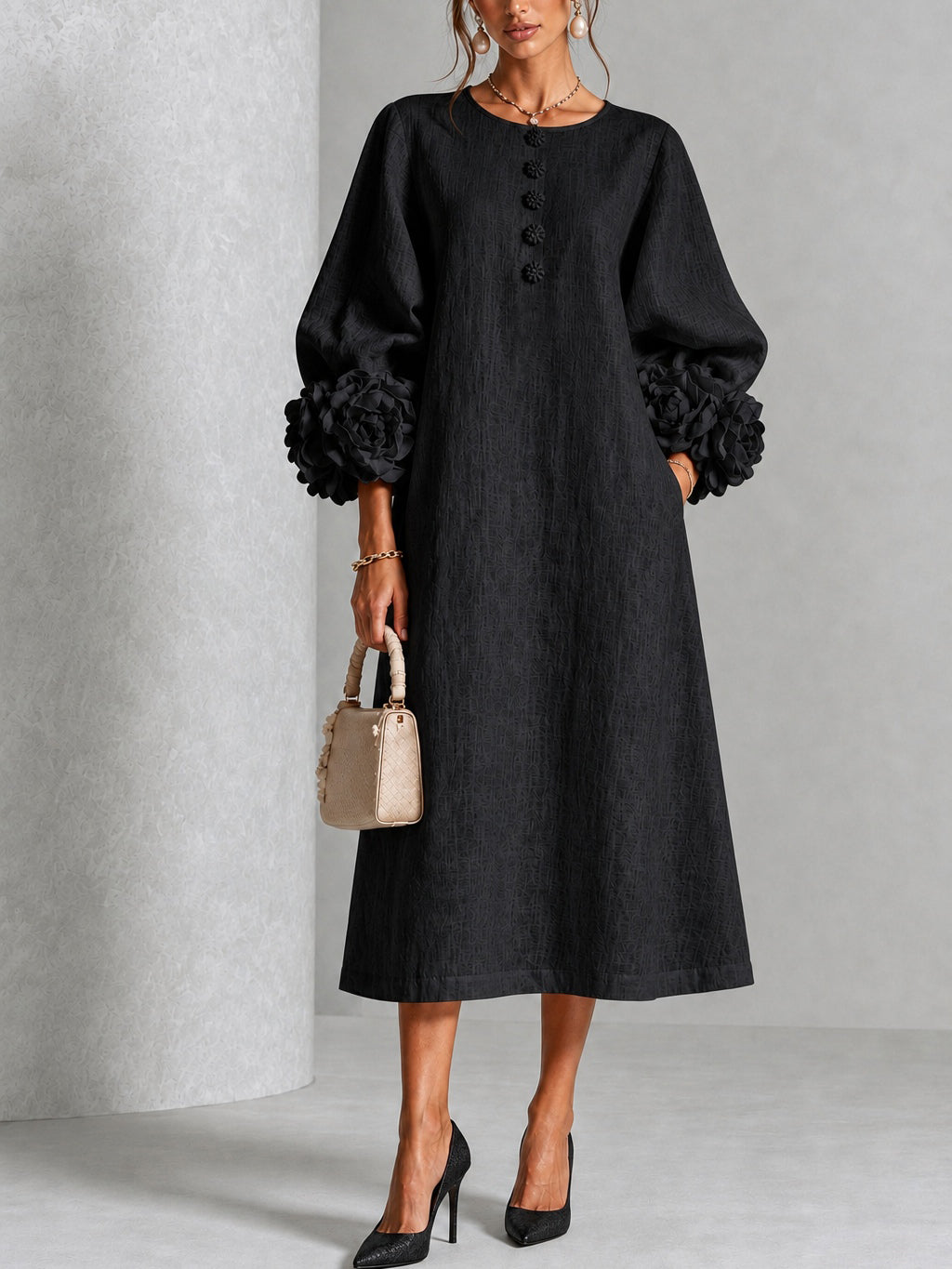 Vestido midi negro