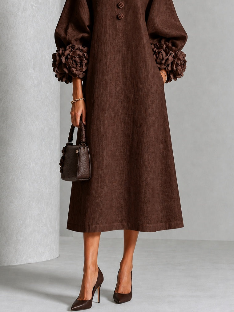 Vestido midi marrón
