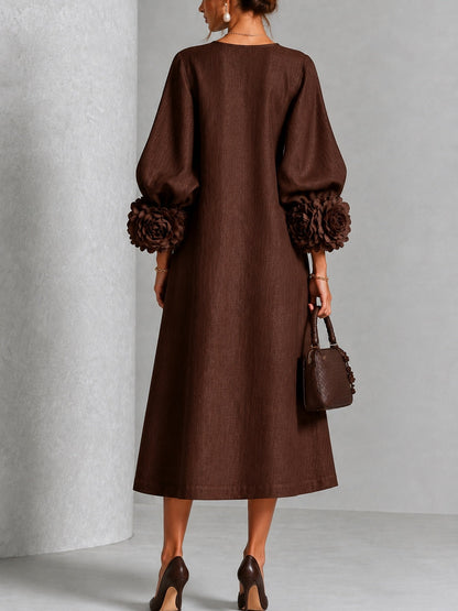 Vestido midi marrón