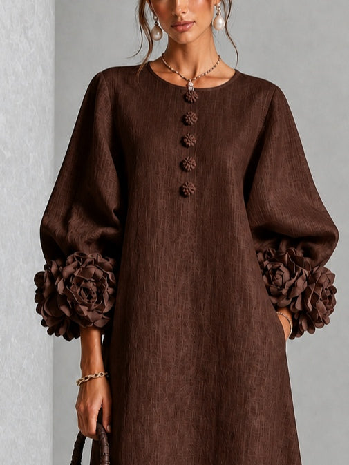 Vestido midi marrón