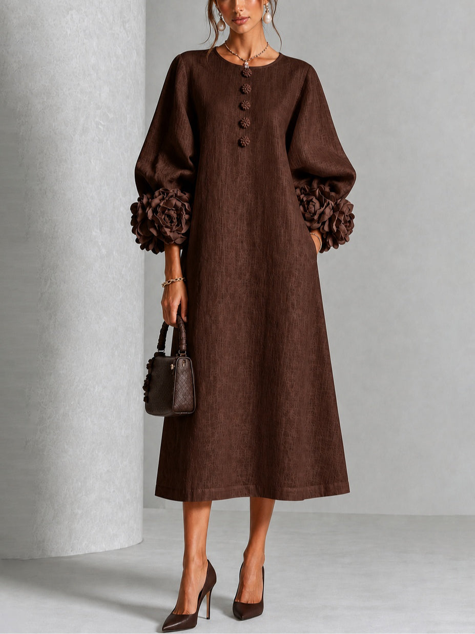 Vestido midi marrón