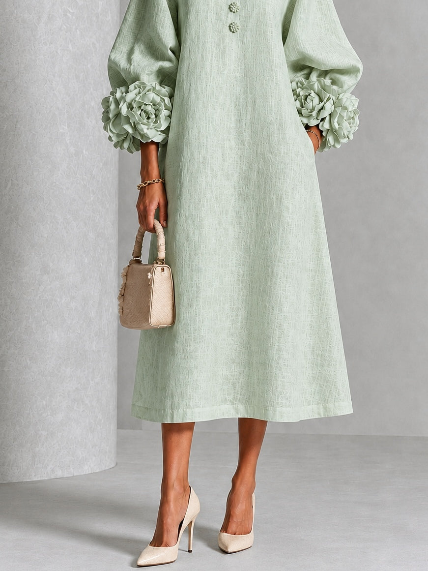 Vestido midi bruma de salvia