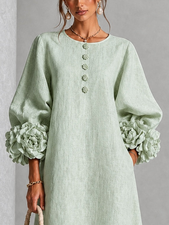Vestido midi bruma de salvia