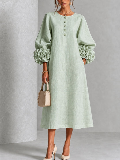Vestido midi bruma de salvia