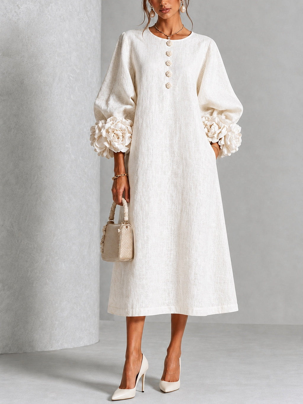 Vestido midi blanco