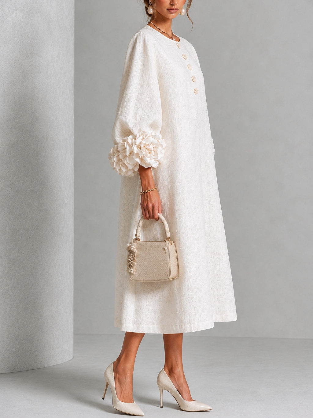 Vestido midi blanco