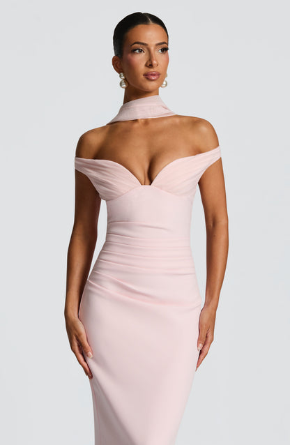 Abigail Vestido Maxi - Rosa Claro