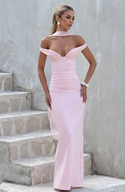 Abigail Vestido Maxi - Rosa Claro