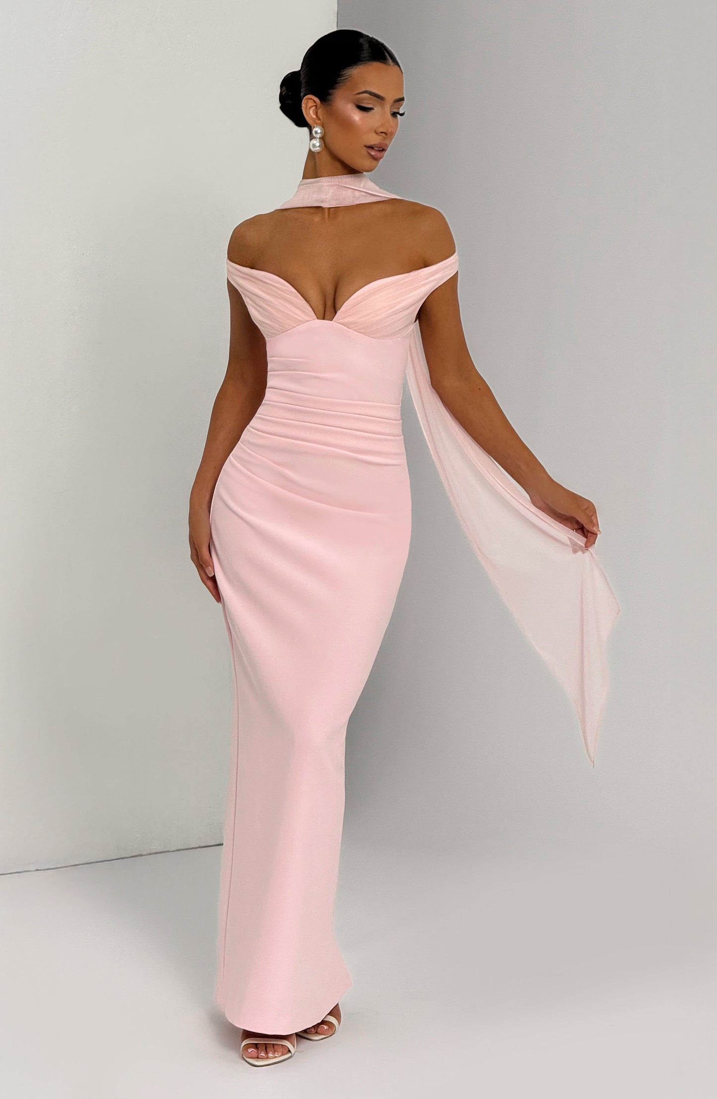Abigail Vestido Maxi - Rosa Claro