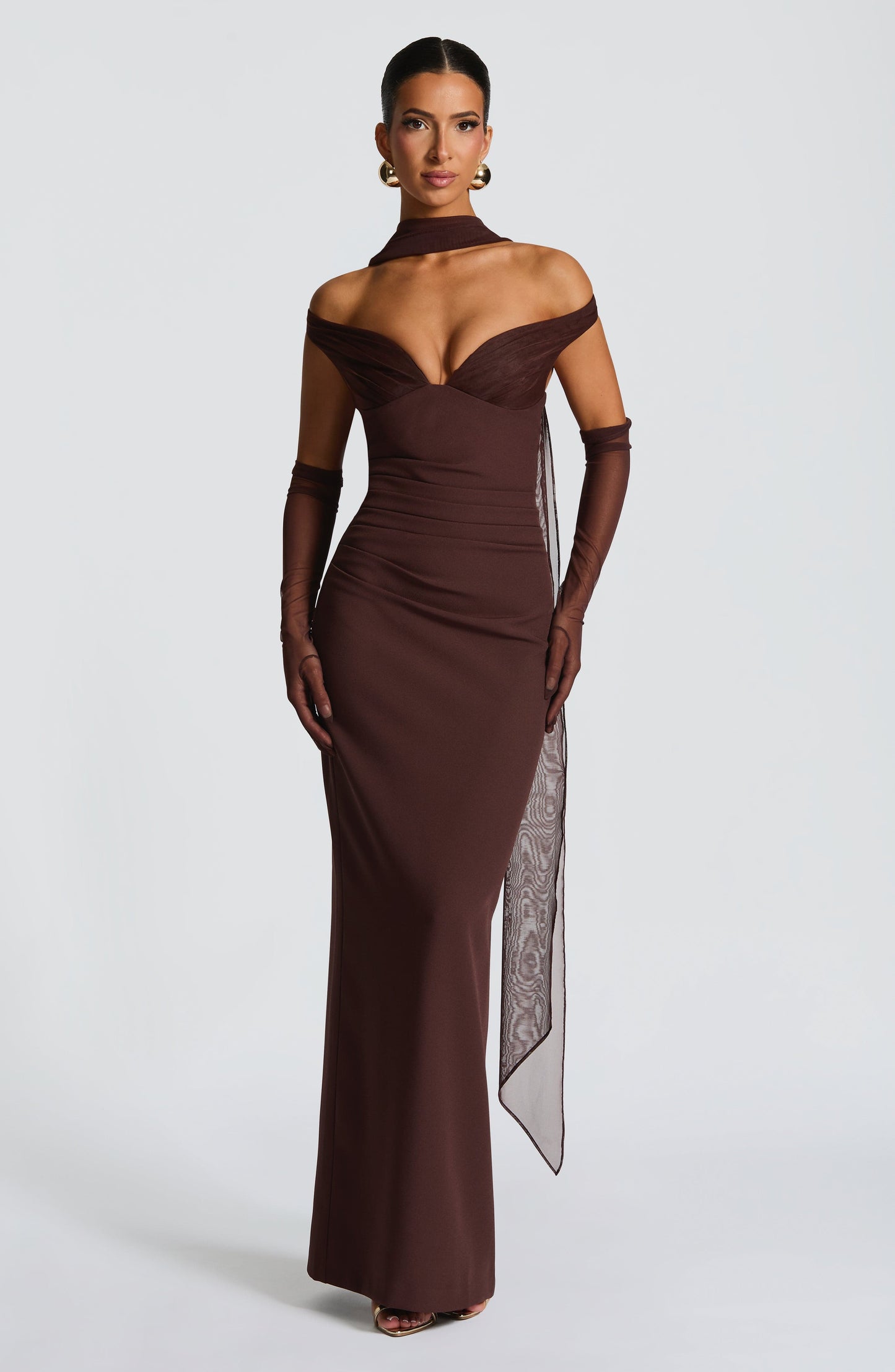 Vestido maxi Abigail - ciruela marrón