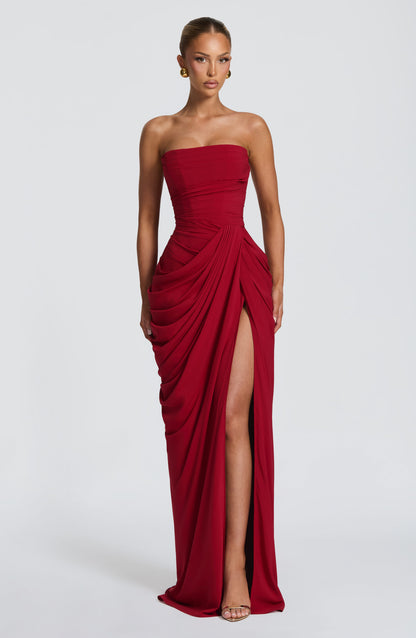 Cyra Vestido Maxi - Rojo Profundo