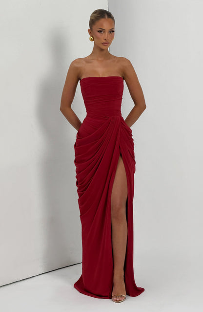 Cyra Vestido Maxi - Rojo Profundo