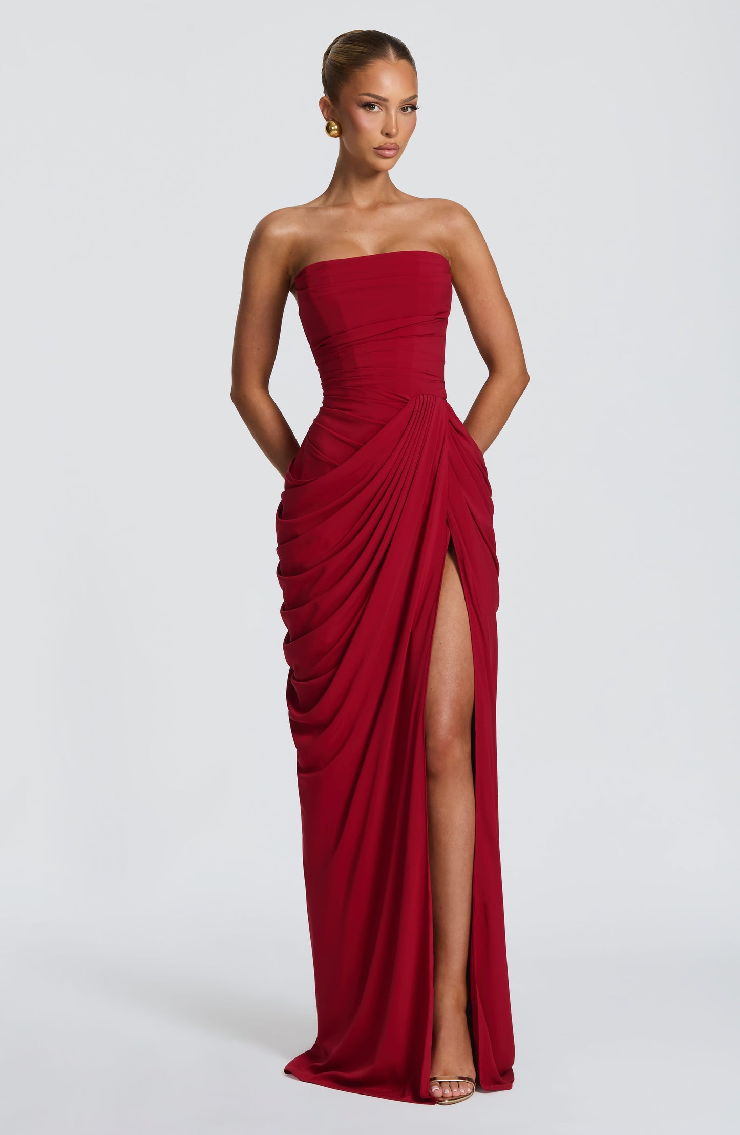 Cyra Vestido Maxi - Rojo Profundo