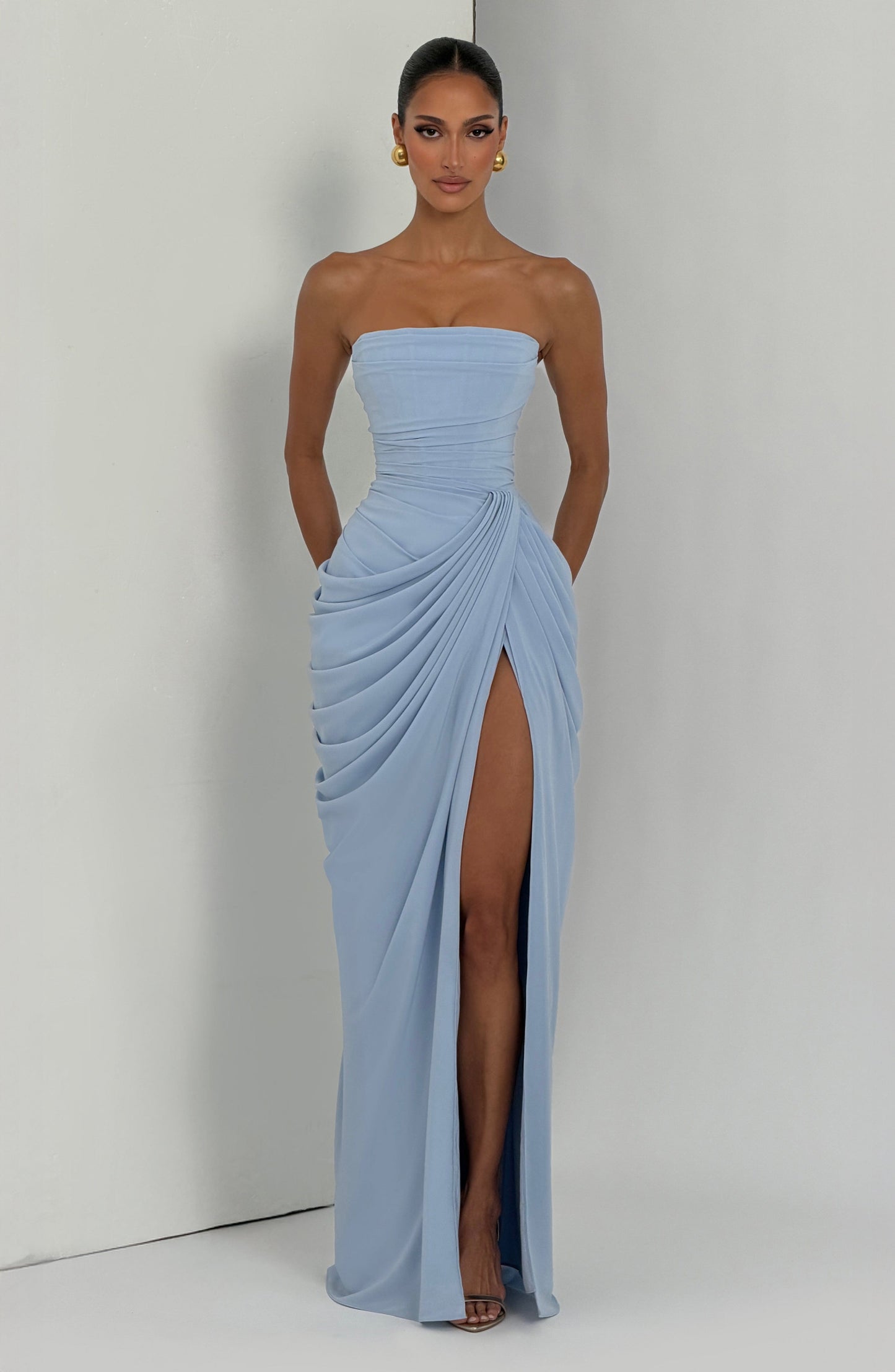 Vestido Maxi Cyra - azul glaciar