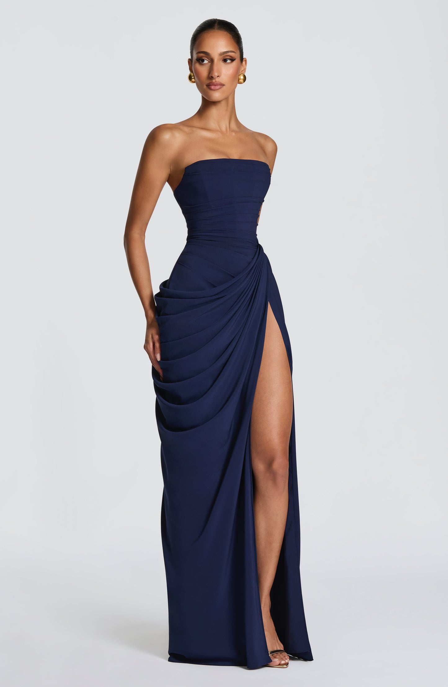 Vestido maxi Cyra - azul marino