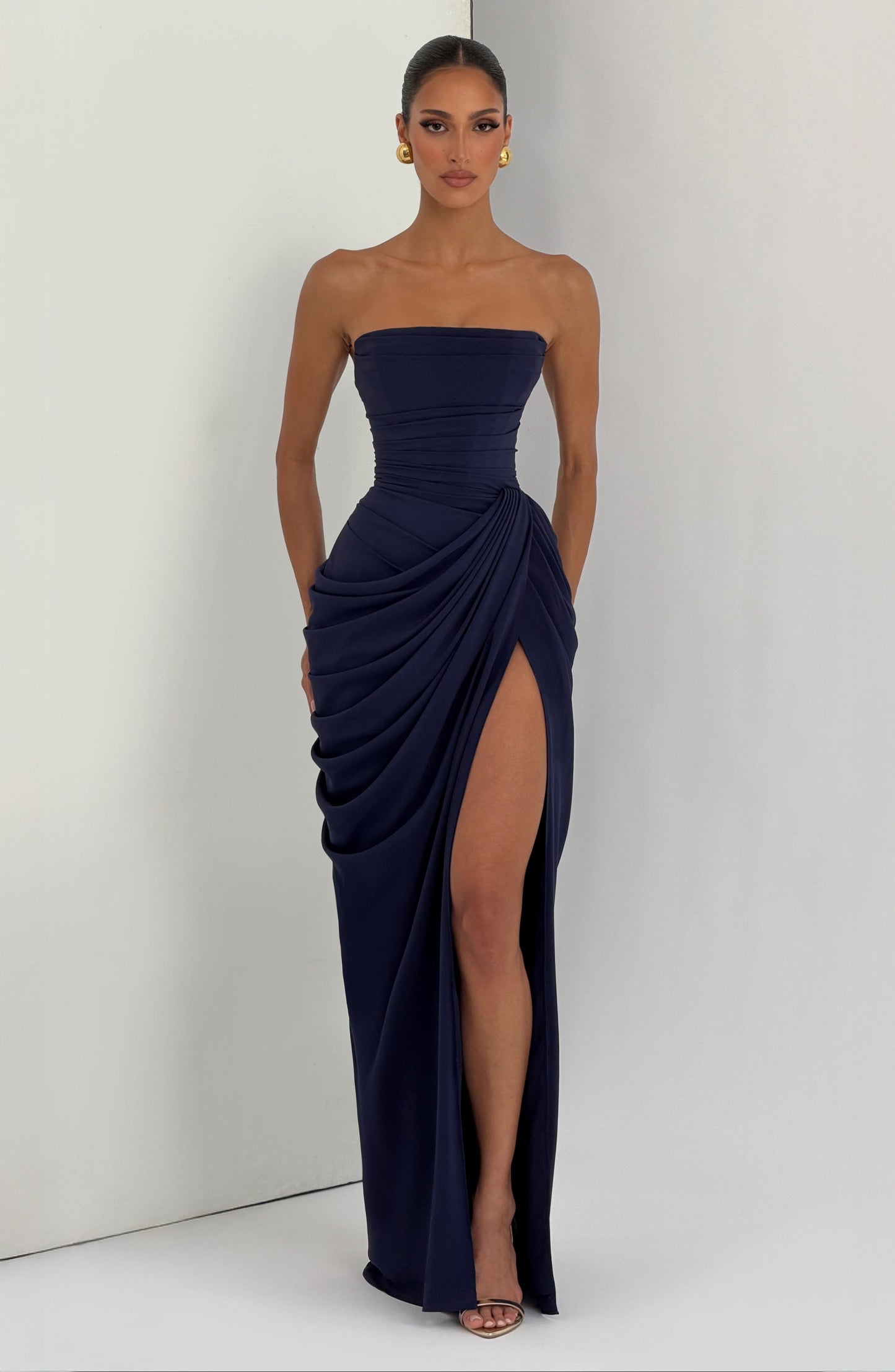 Vestido maxi Cyra - azul marino
