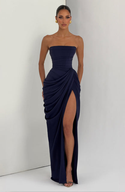 Vestido maxi Cyra - azul marino