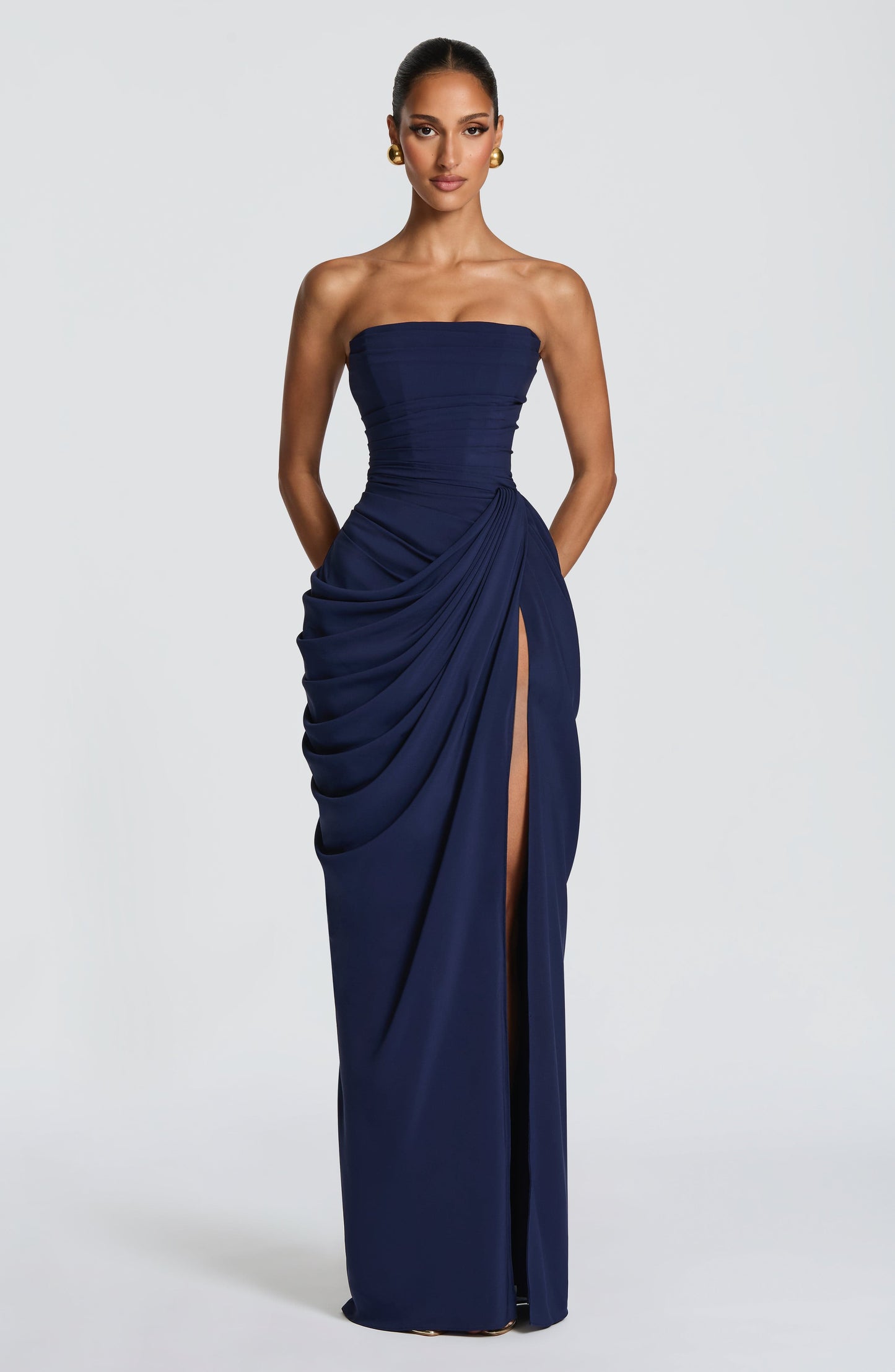 Vestido maxi Cyra - azul marino