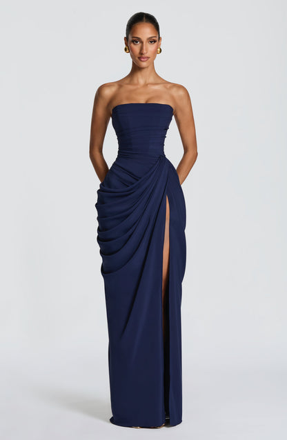 Vestido maxi Cyra - azul marino